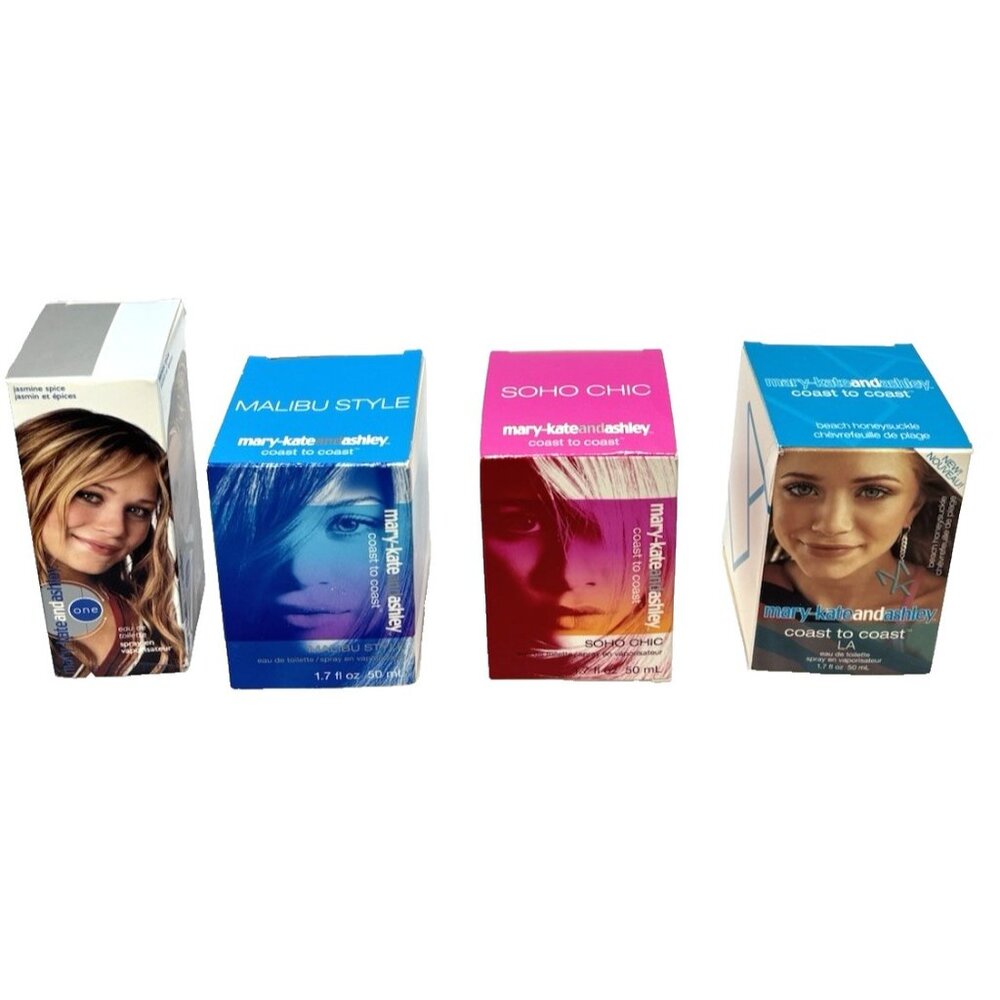 Mary-Kate & Ashley Olsen Perfume Bundle 4pc- One ,Malibu ,SoHo Coast To Coast LA